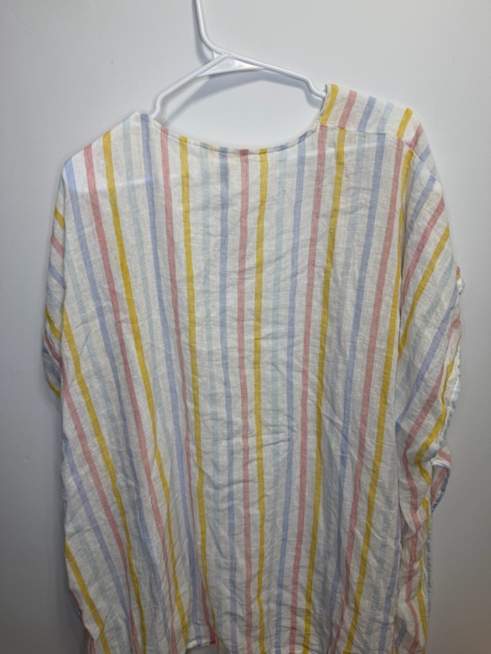C&C California Rainbow Striped Linen Sleeveless Swim Coverup One Size - Picture 5 of 5